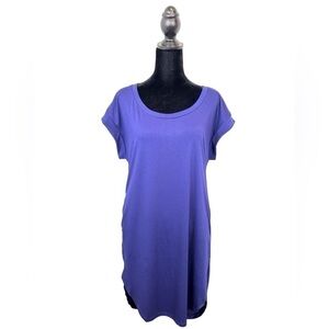 Amoretu Women’s Sundress Navy Hi-Lo Midi Cap Sleeve W/Pockets Size-M NWT